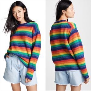 ACNE STUDIOS Rainbow striped wool sweater sz XS
